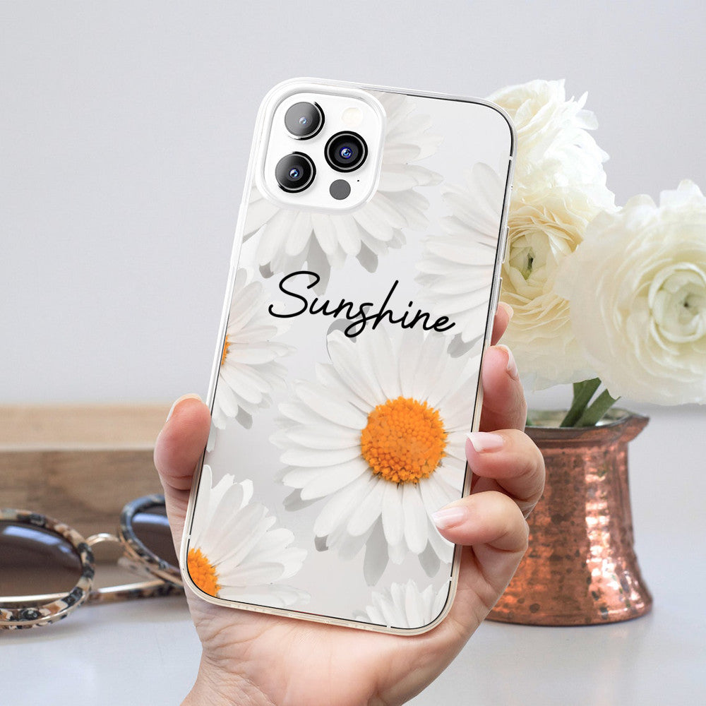 Custom Name - Chrysanthemum - Transparent Phone Case