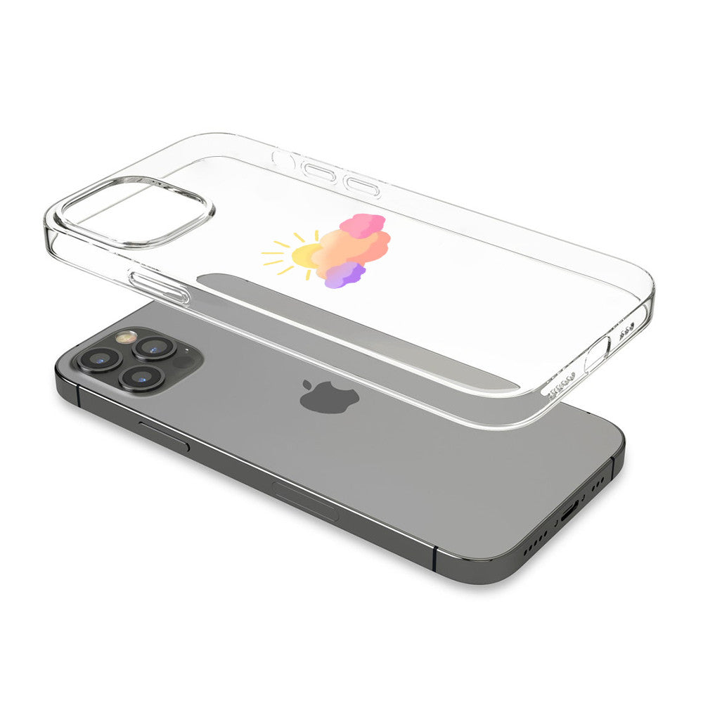 Colorful Partly Cloudy - Transparent Phone Case