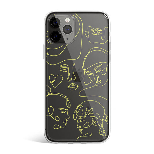 Gold Abstract Lines - iPhone Case
