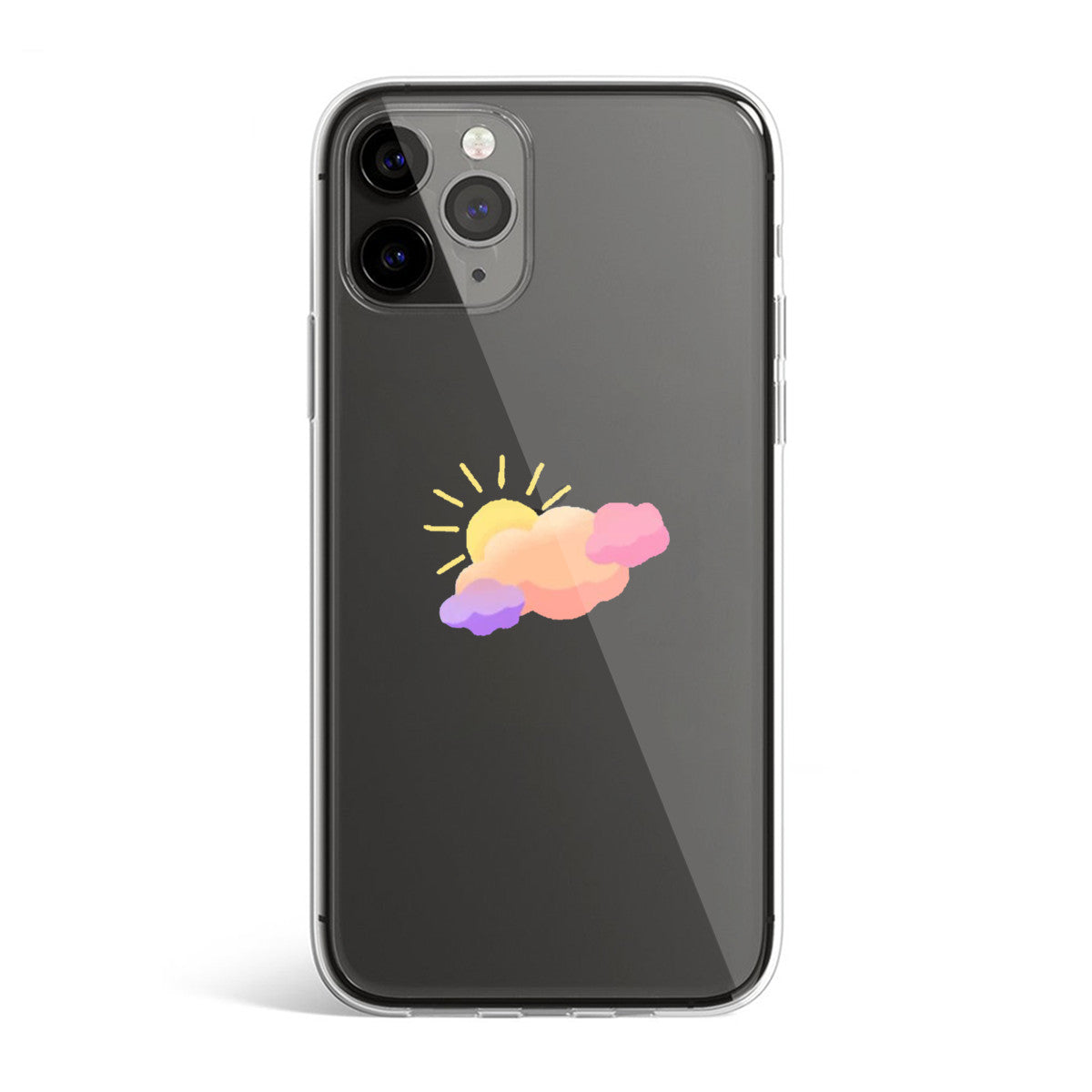 Colorful Partly Cloudy - Transparent Phone Case