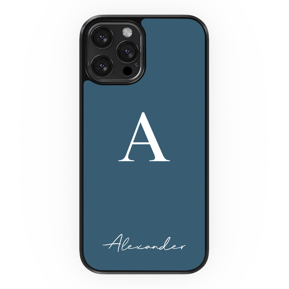 Personalized Name and Initials - Azure Blue - iPhone Case