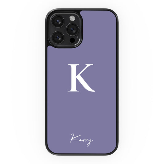 Personalized Name and Initials - Purple - iPhone Case