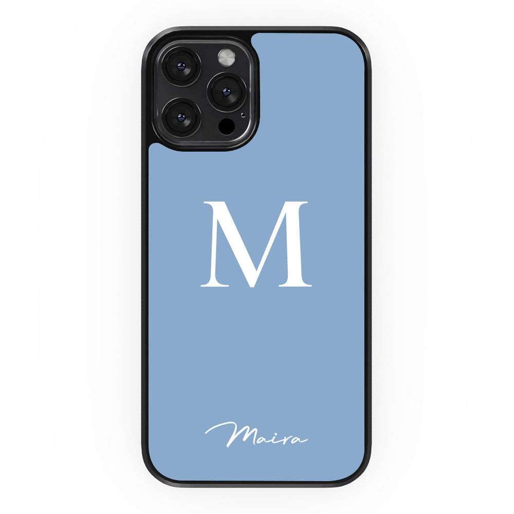 Personalized Name and Initials - Blue - iPhone Case