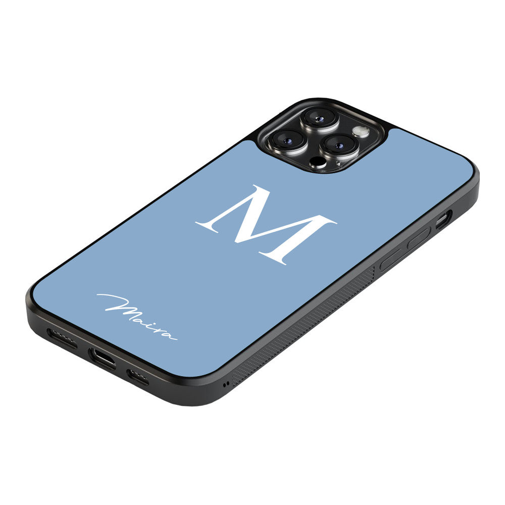 Personalized Name and Initials - Blue - iPhone Case