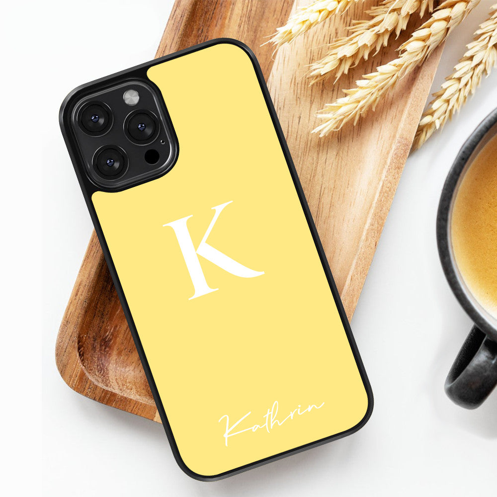 Personalized Name and Initials - Yellow - iPhone Case