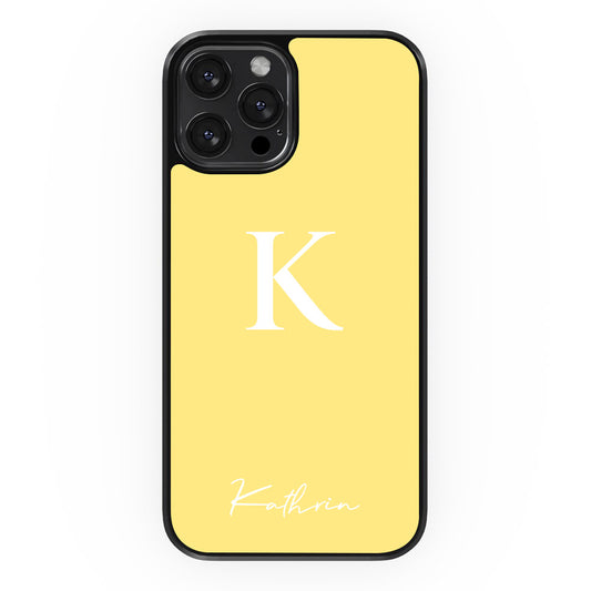 Personalized Name and Initials - Yellow - iPhone Case