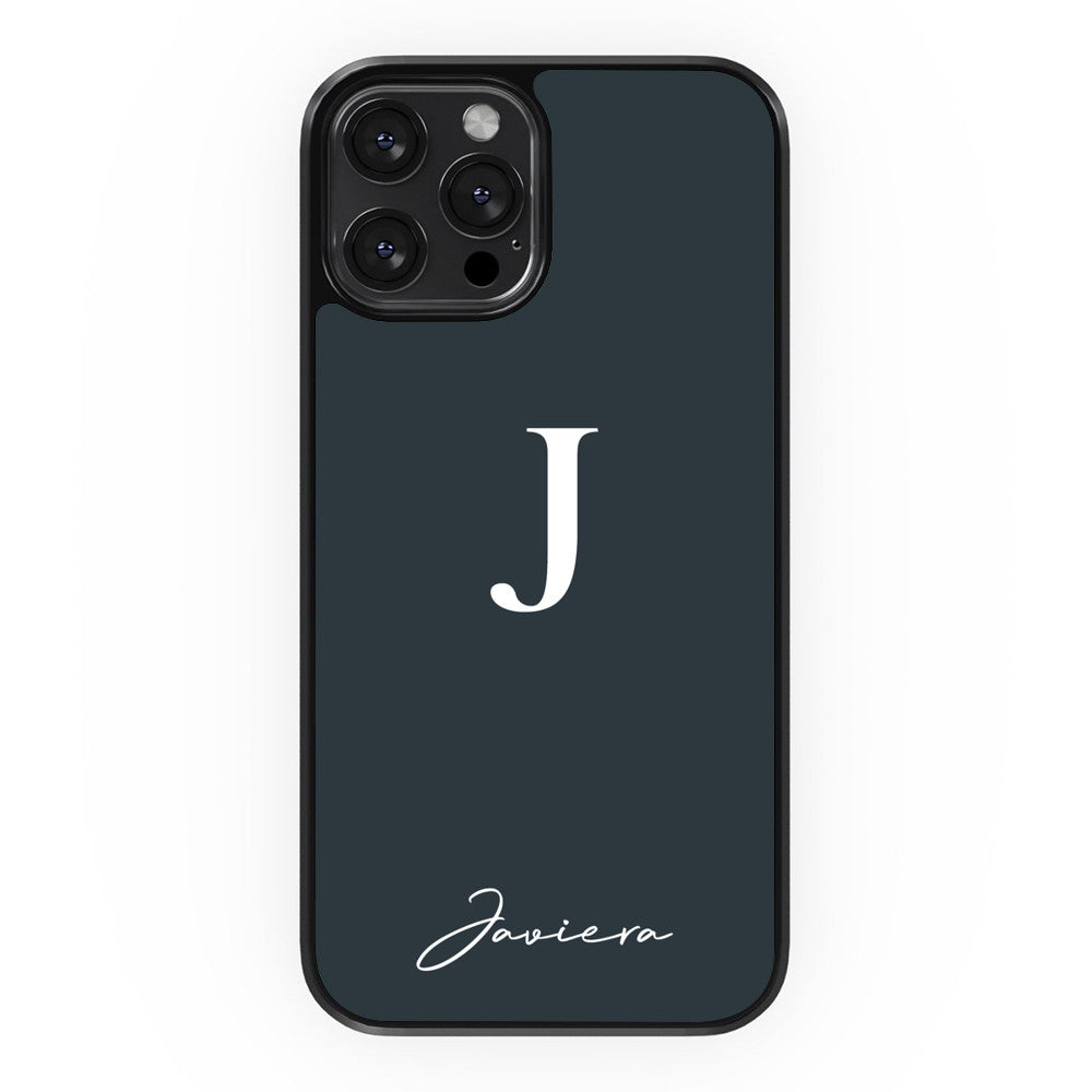 Personalized Name and Initials - Dark Grey - iPhone Case