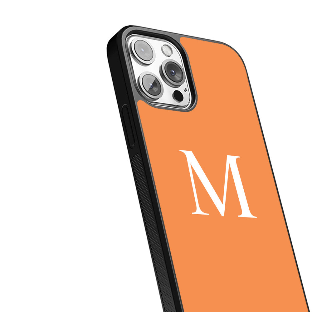 Personalized Name and Initials - Orange - iPhone Case
