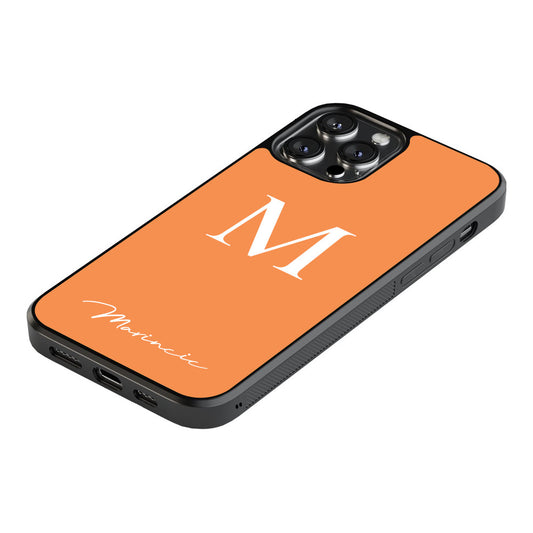 Personalized Name and Initials - Orange - iPhone Case