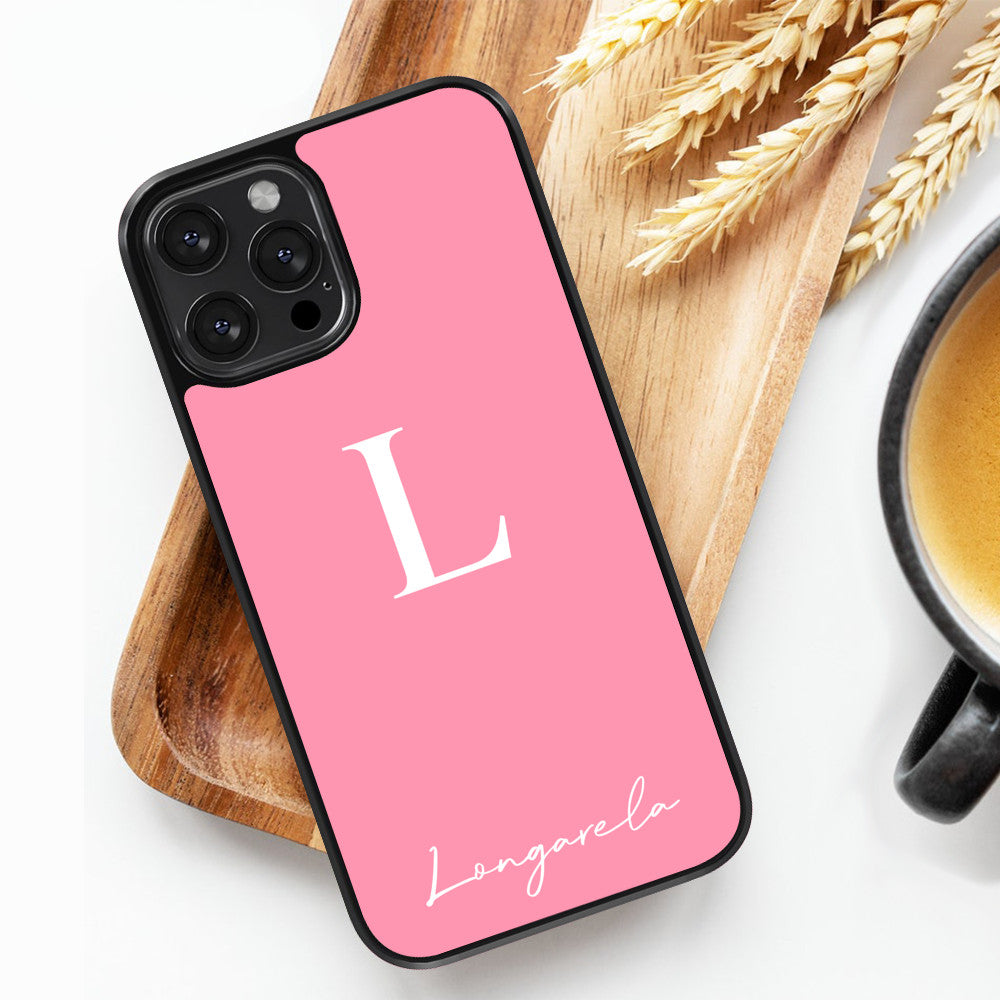 Personalized Name and Initials - Pink - iPhone Case