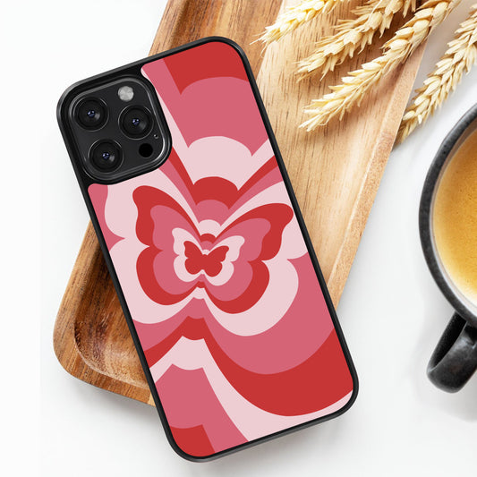Butterfly Ripple - Red - iPhone Case