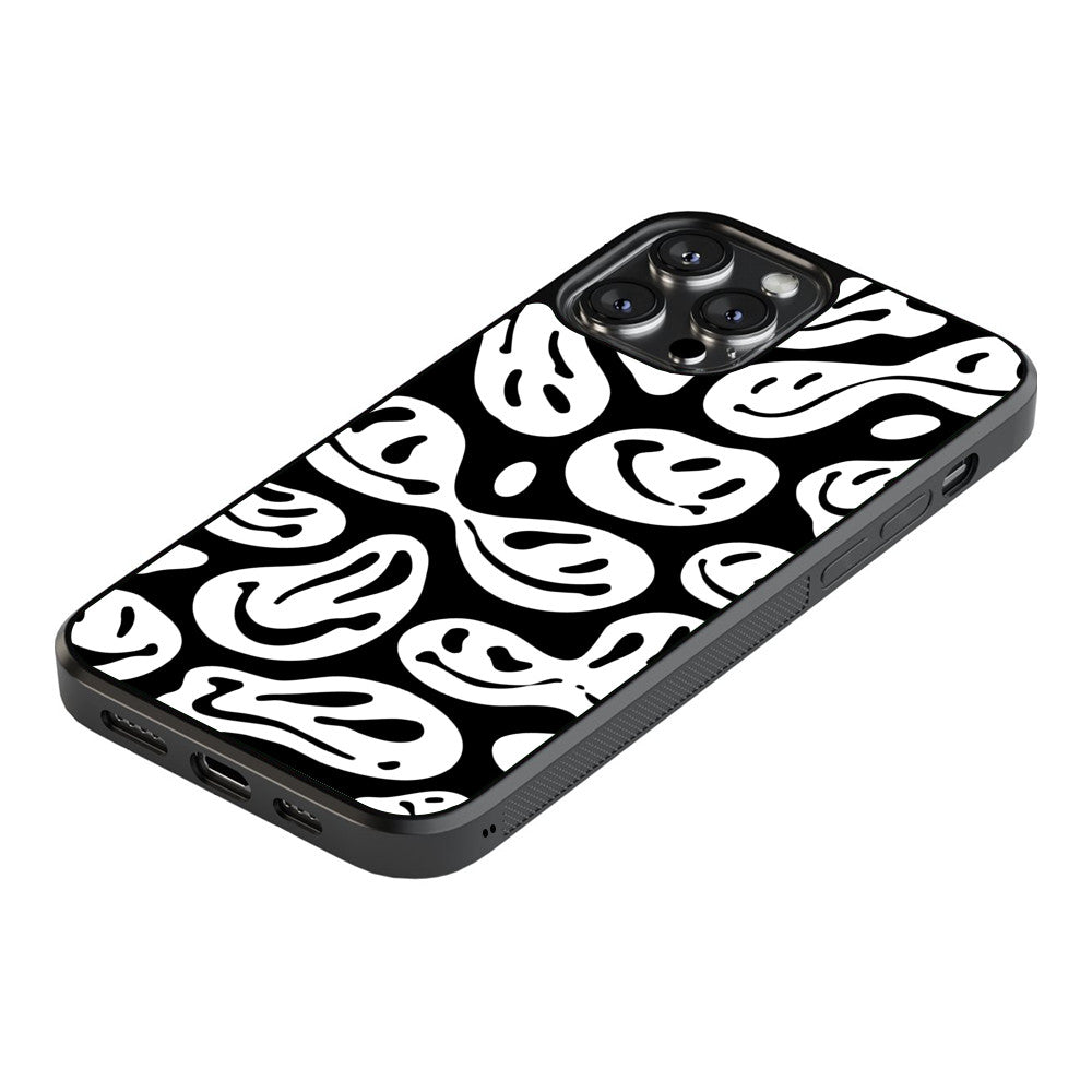 Abstract Smiles - Black&White - iPhone Case