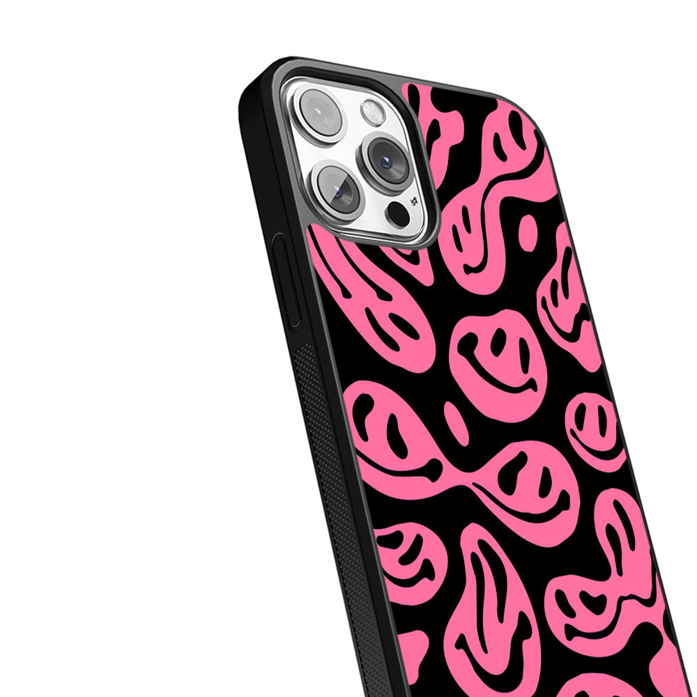 Abstract Smiles - Black&Pink - iPhone Case