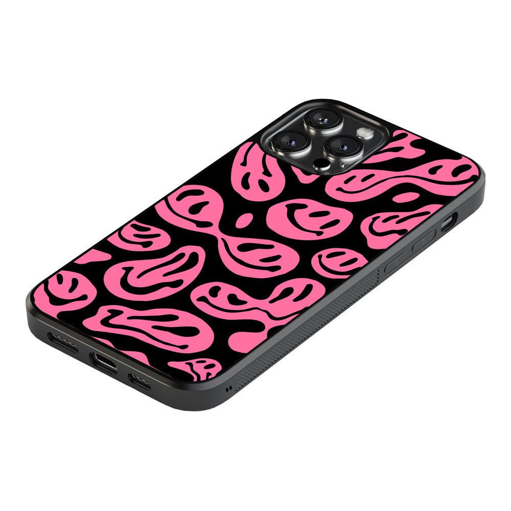 Abstract Smiles - Black&Pink - iPhone Case