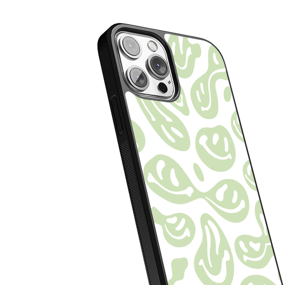 Abstract Smiles - Whtie&Green - iPhone Case