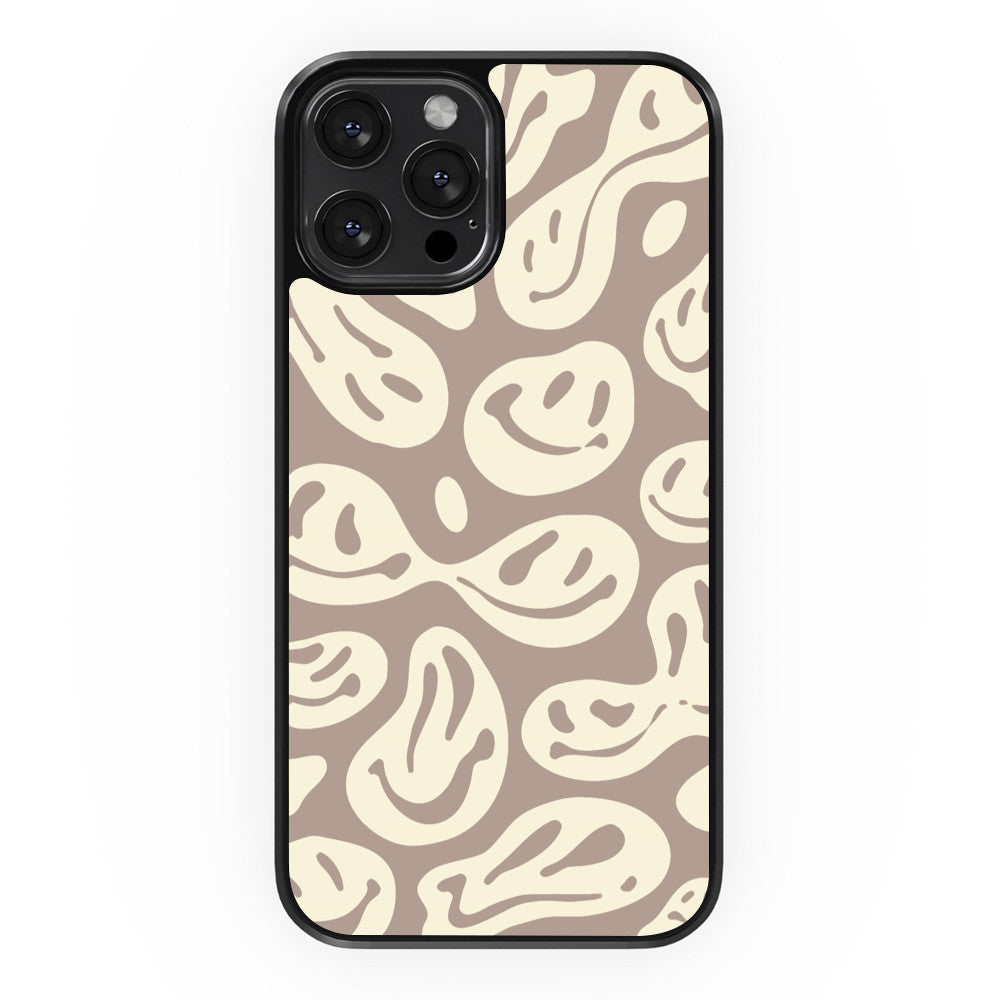 Abstract Smiles - Brown&White - iPhone Case