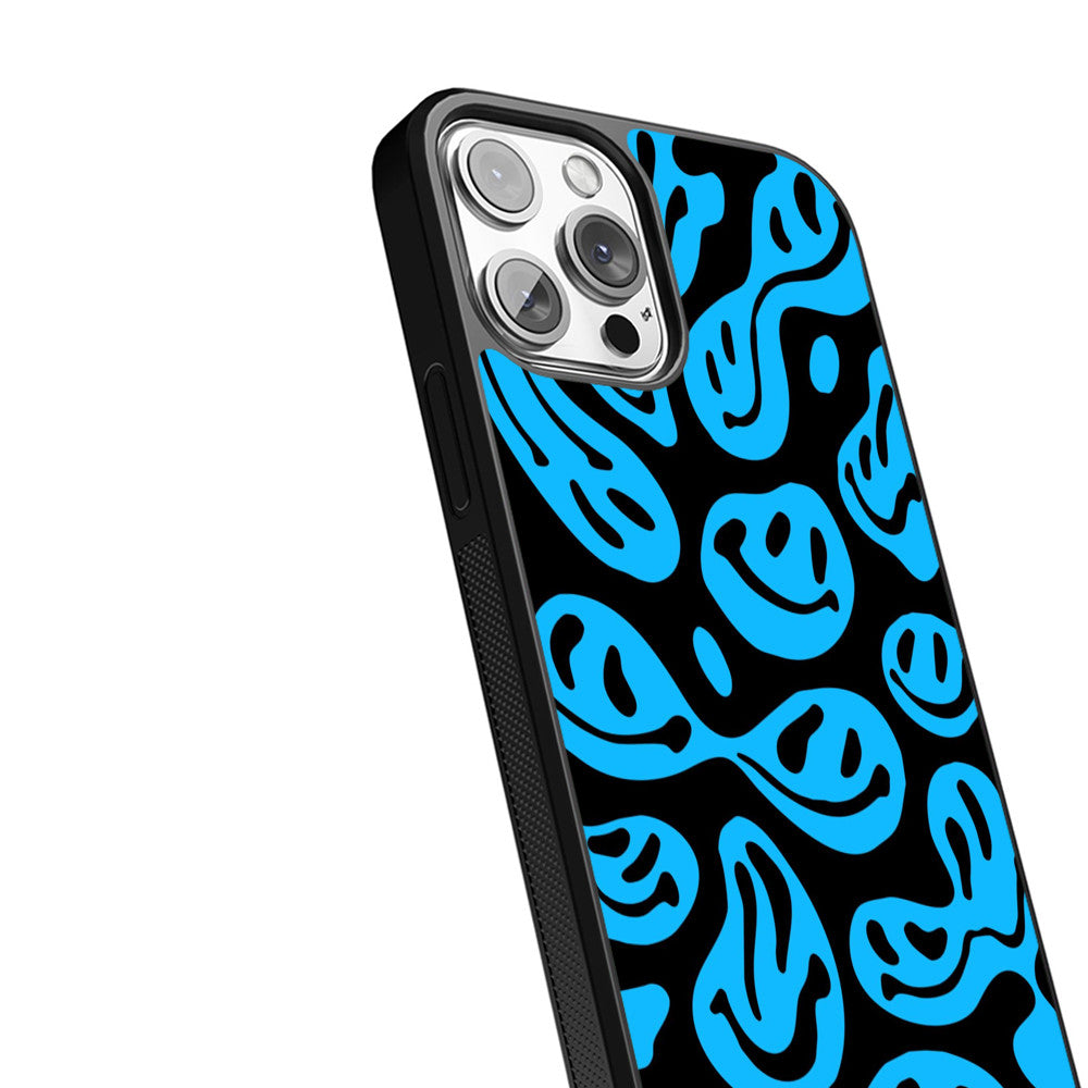 Abstract Smiles - Black&Blue - iPhone Case