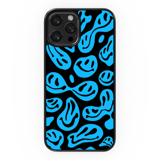 Abstract Smiles - Black&Blue - iPhone Case