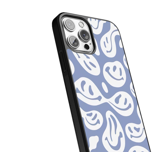 Abstract Smiles - Blue&White - iPhone Case