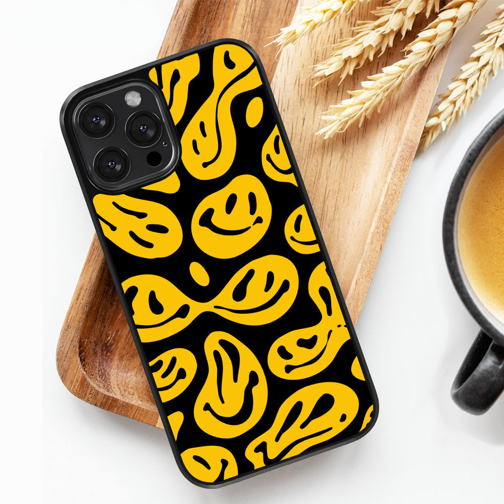 Abstract Smiles - Black&Yellow - iPhone Case