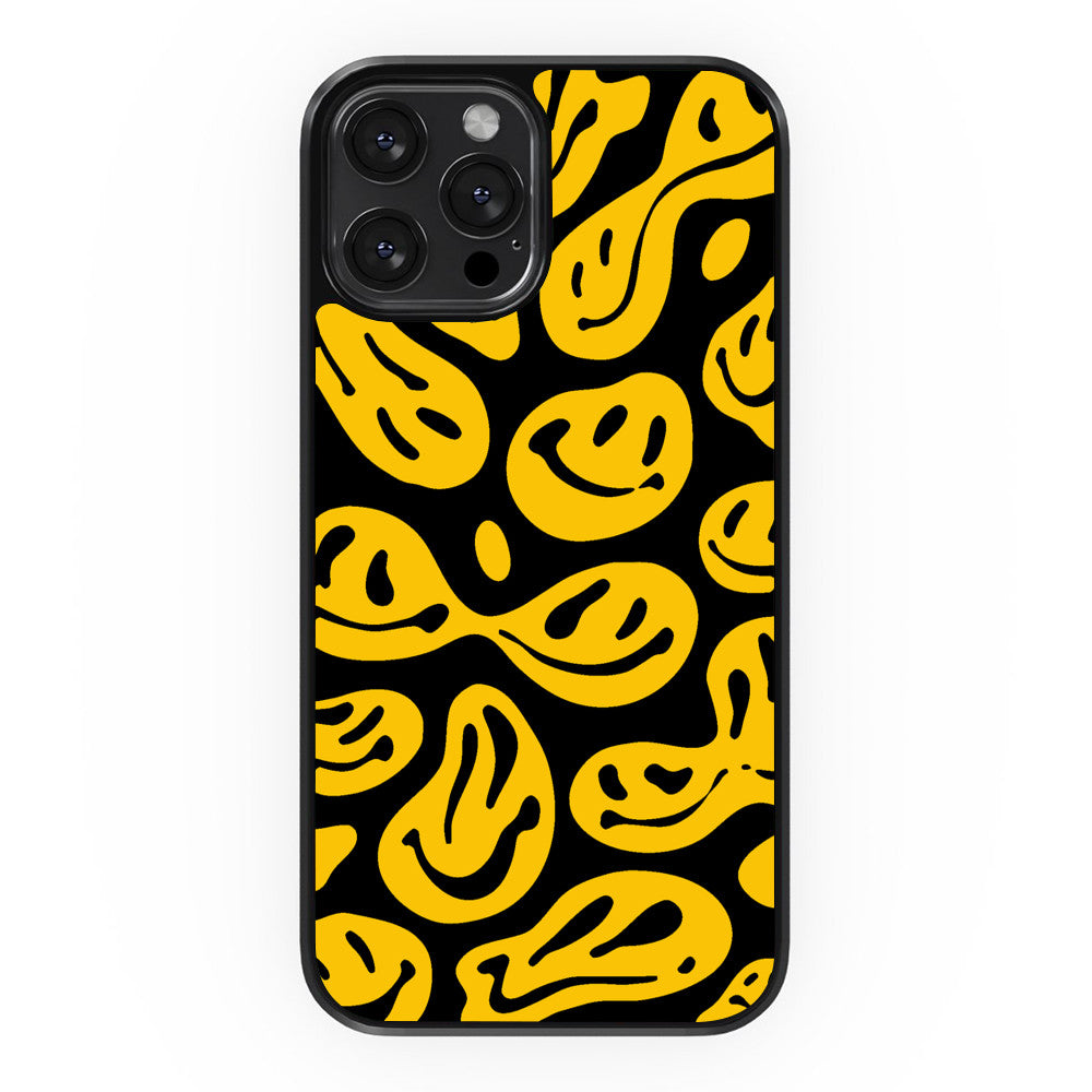Abstract Smiles - Black&Yellow - iPhone Case