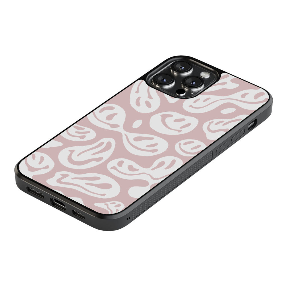 Abstract Smiles - Pink&White - iPhone Case