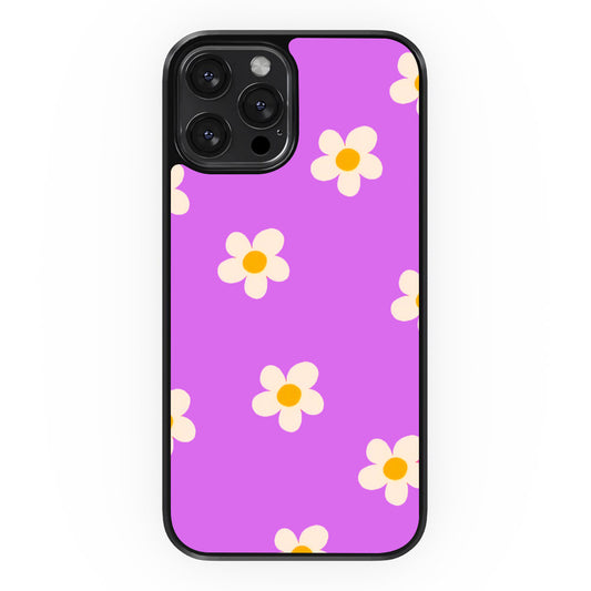 Tiled Flowers - Plum Red - iPhone Case