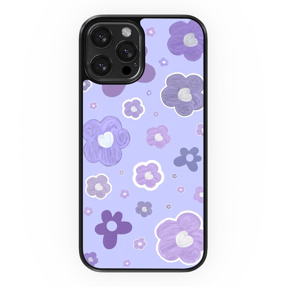 Tiled Flowers - Purple - iPhone Case