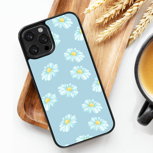 Tiled Flowers - Blue - iPhone Case