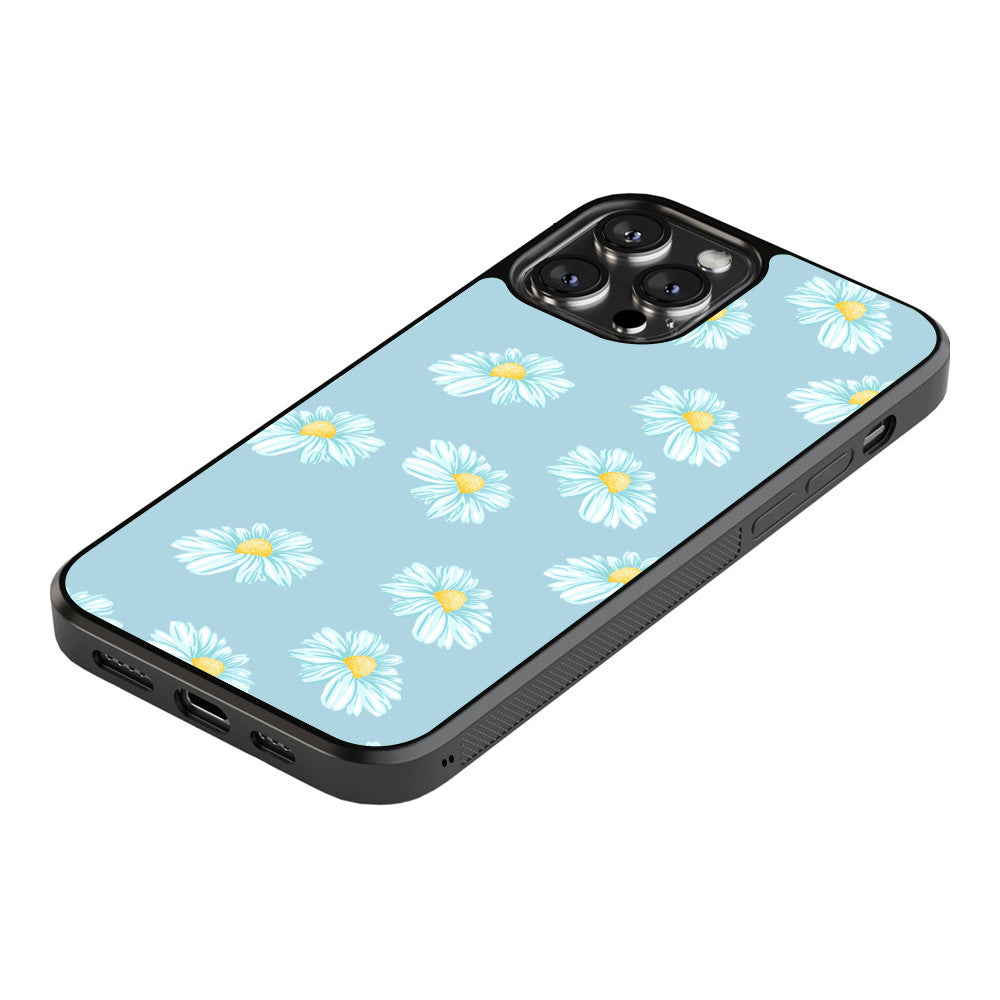 Tiled Flowers - Blue - iPhone Case