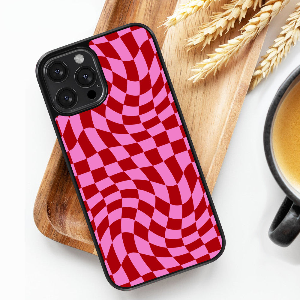 Pink Checkerboard - iPhone Case