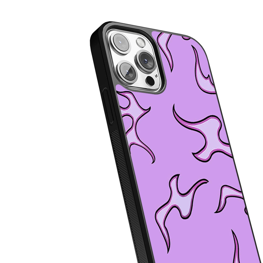 Purple Flame Pattern - iPhone Case