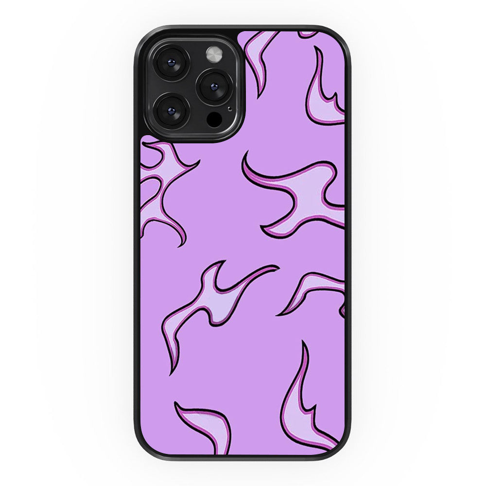 Purple Flame Pattern - iPhone Case