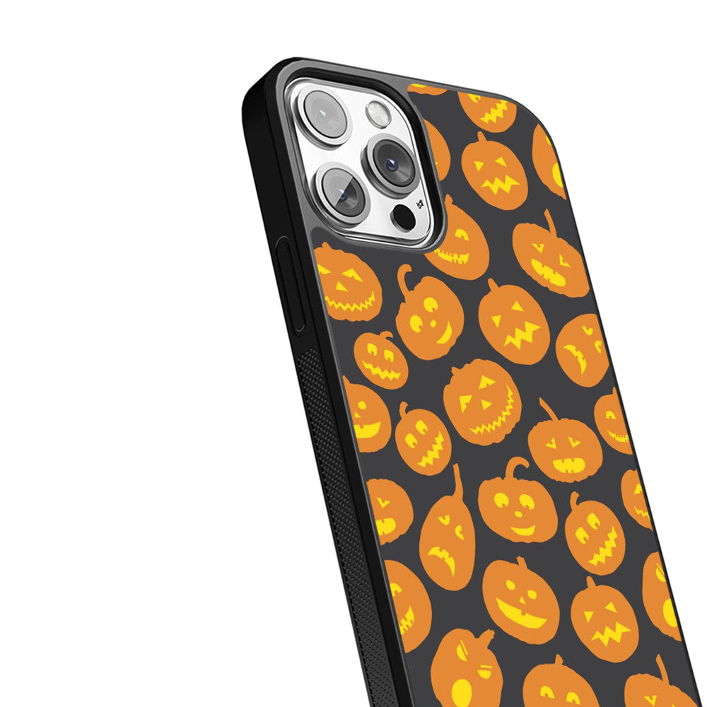 Black Pumpkin Pattern - Halloween - iPhone Case