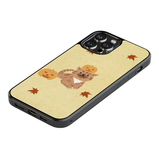 Cute Cat and Pumpkin - Halloween - iPhone Case
