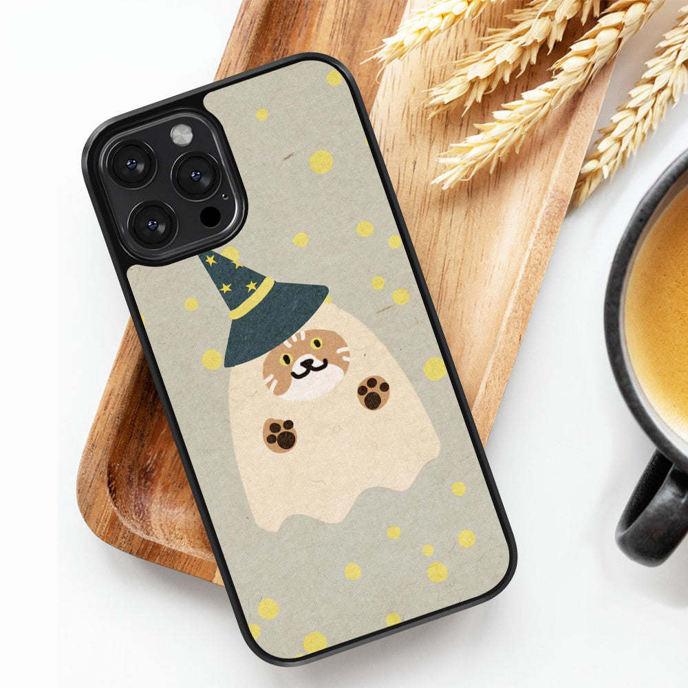 Cute Cat Cosplay Ghost - Halloween - iPhone Case