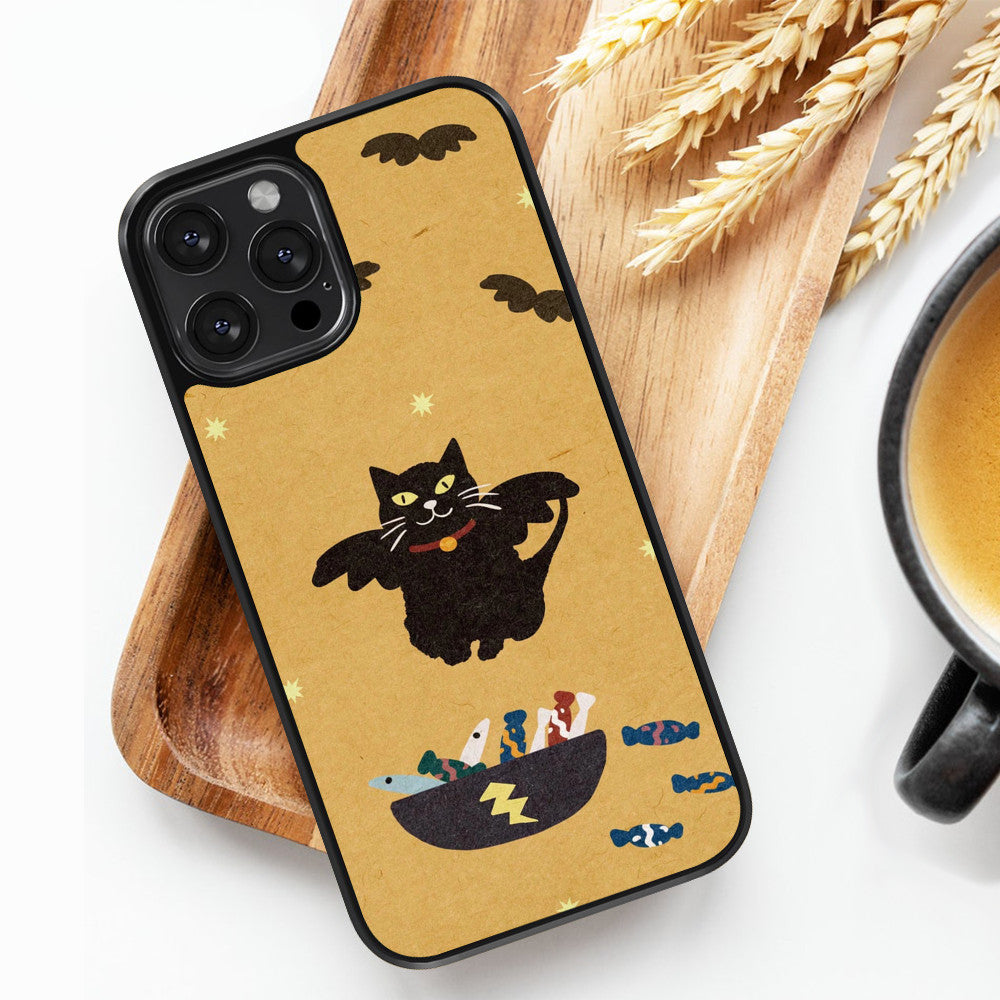 Cute Cat Cosplay Bat - Halloween - iPhone Case