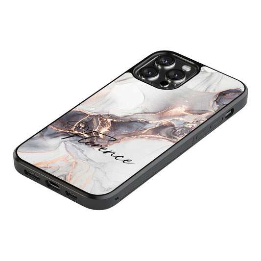 Personalized Name - Colored Marble - iPhone Case