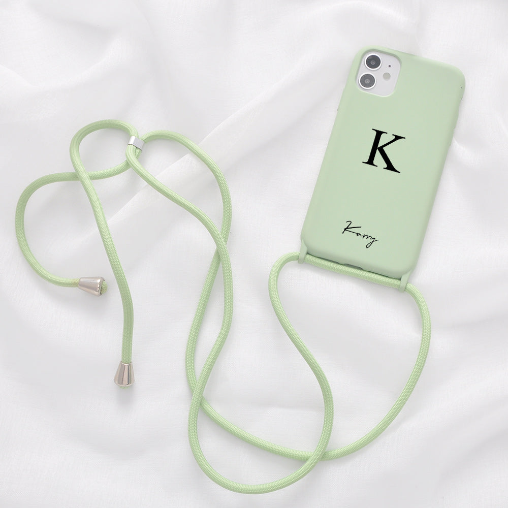 Custom Name and Initials - iPhone Case with Lanyard