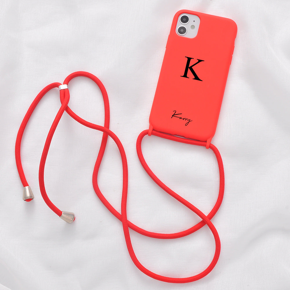 Custom Name and Initials - iPhone Case with Lanyard